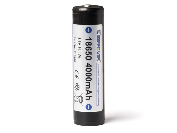 Keeppower 18650 P1840C 3,6 volt Li-Ion batteri 4000 mAh med sikkerhedskredsløb