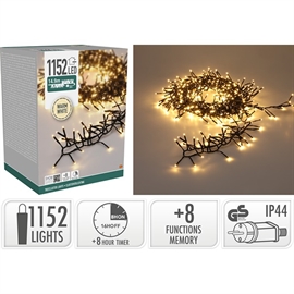 LED Treecluster Lyskæde 14,9 m 1152 LED, Varm Hvid 