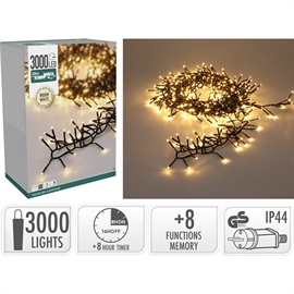 LED Treecluster Lyskæde 39 m 3000 LED, Varm Hvid 